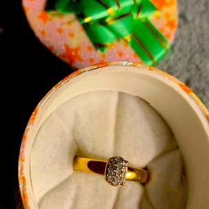 Genuine diamond 14k over sterling silver ring 925